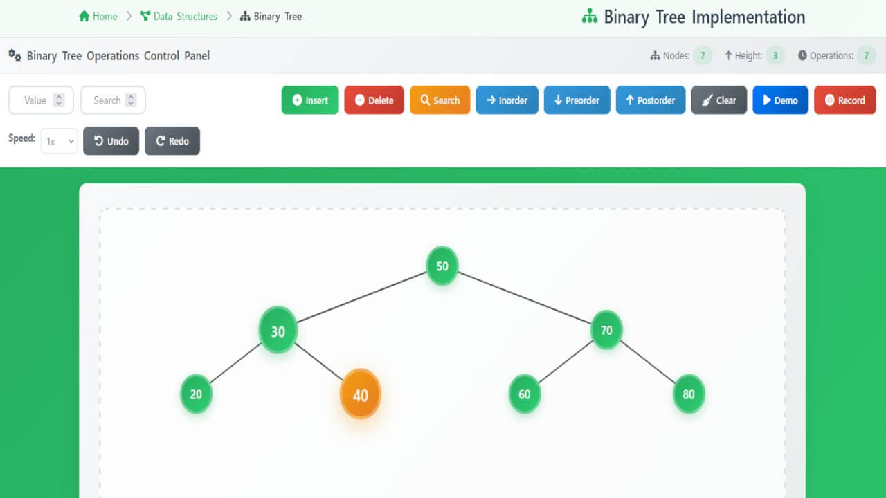 Binary Tree - Simulation | Data Structures