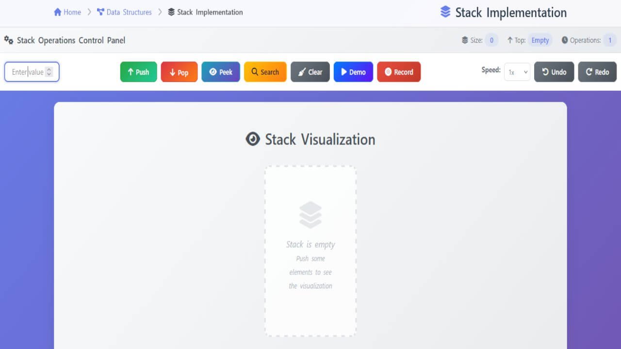 Stack Frame Animation Stack Implementation - Animation | Data Structures