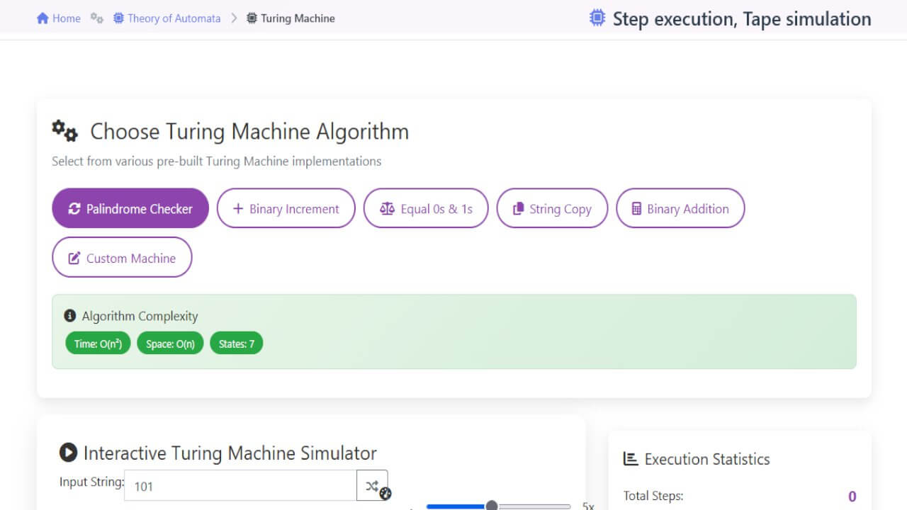 Turing Machine Simulator - Visually | Theory of Automa